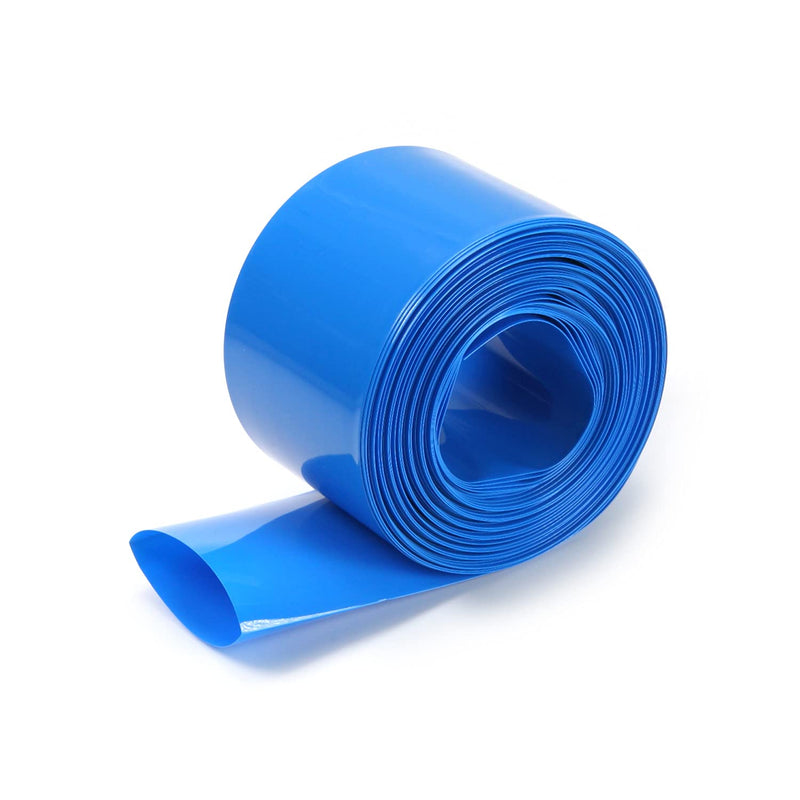 Bettomshin 1Pcs 1.77 inch Flat Width Battery Heat Shrink Tubing DIY Battery PVC Heat Shrink Wrap Tube 32.8 Ft Length Blue for 18650 Battery Pack