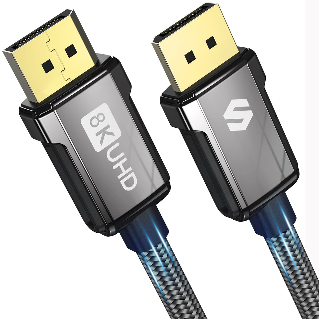 Silkland [VESA Certified] 8K DisplayPort Cable 1.4 240Hz, DP Cable [8K@60Hz, 4K@144Hz, 2K@240Hz 165Hz], Braided High Speed Display Port Cord, Compatible for Laptop FreeSync G-Sync Gaming Monitor 6.6FT 6.6 Feet