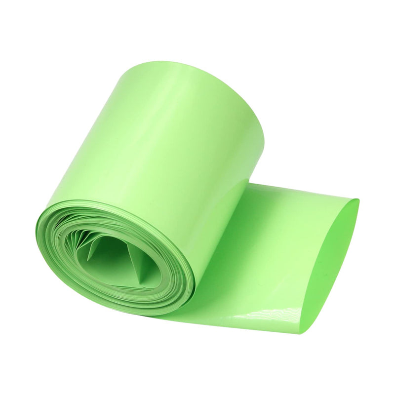 Bettomshin 1Pcs 3.35 inch Flat Width Battery Heat Shrink Tubing DIY Battery PVC Heat Shrink Wrap Tube 32.8 Ft Length Fruit Green for Four Section 18650 Battery Light Green 1