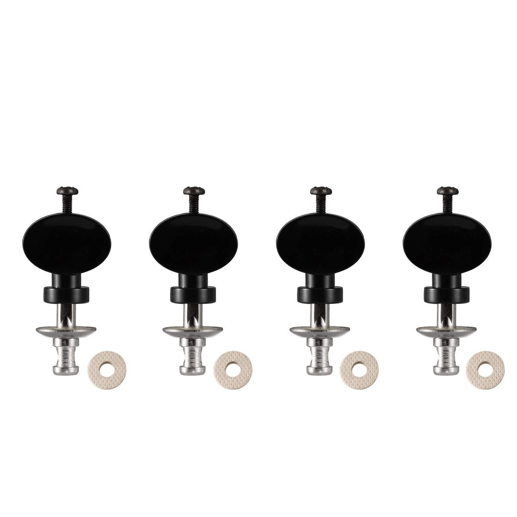 Ukulele Tuning Pegs 4pcs, Randon Pin Machines Tuners Black buttons (Black, Set of 4)