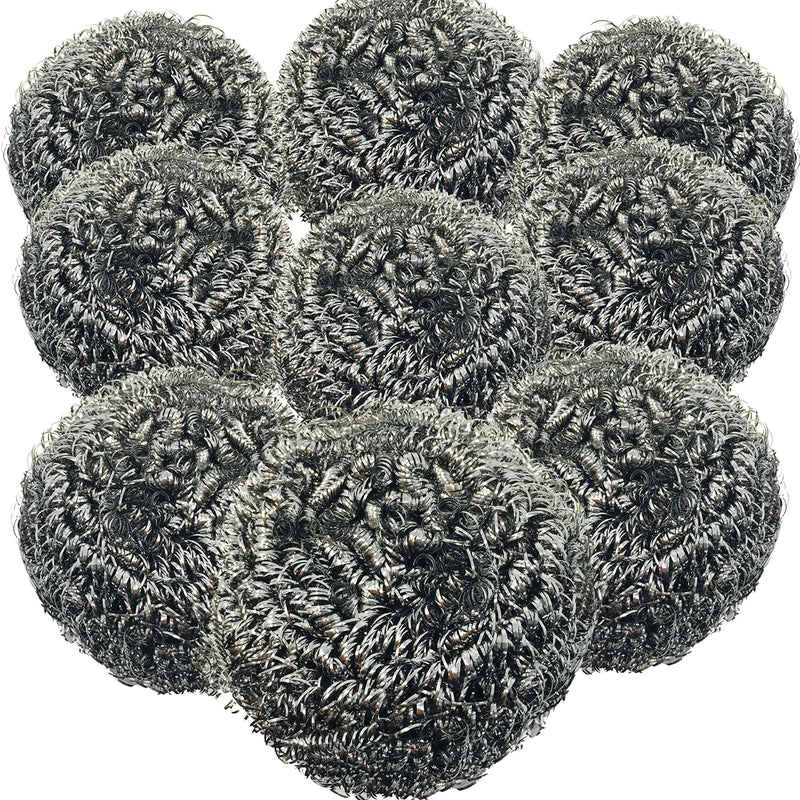Lola Products Jumbo Stainless Steel Scourer | Stainless Steel Curled Flat Wire | Odor Free And Rust Proof | Cleans Caked On & Baked On Messes | Engineered To Clean & Scour Stainless Steel - 12 Pack