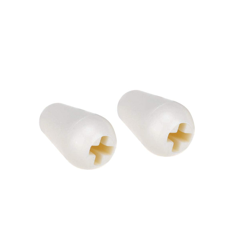 Musiclily Pro Inch Size Guitar 5-Way Switch Tips Stratocaster Lever Switch Knobs for USA Fender Strat/Tele/CRL, Aged White (Set of 2)