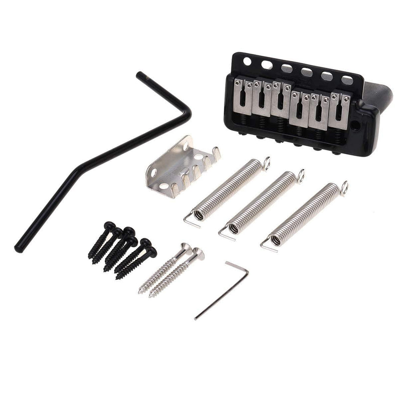 Wilkinson WVP6-SB 54mm 5+1 Hole SUS Stainless Steel Saddles Guitar Tremolo Bridge with Full Solid Steel Block for Import Strat and Japan Strat, Black