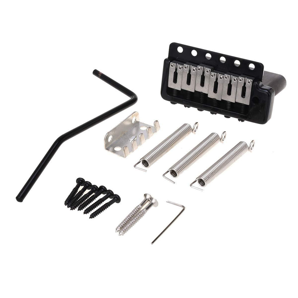 Wilkinson WVPC-SB 54mm Stainless Steel Saddles 6-Hole Guitar Tremolo Bridge with Full Solid Steel Block for Import Strat and Japan Strat, Black