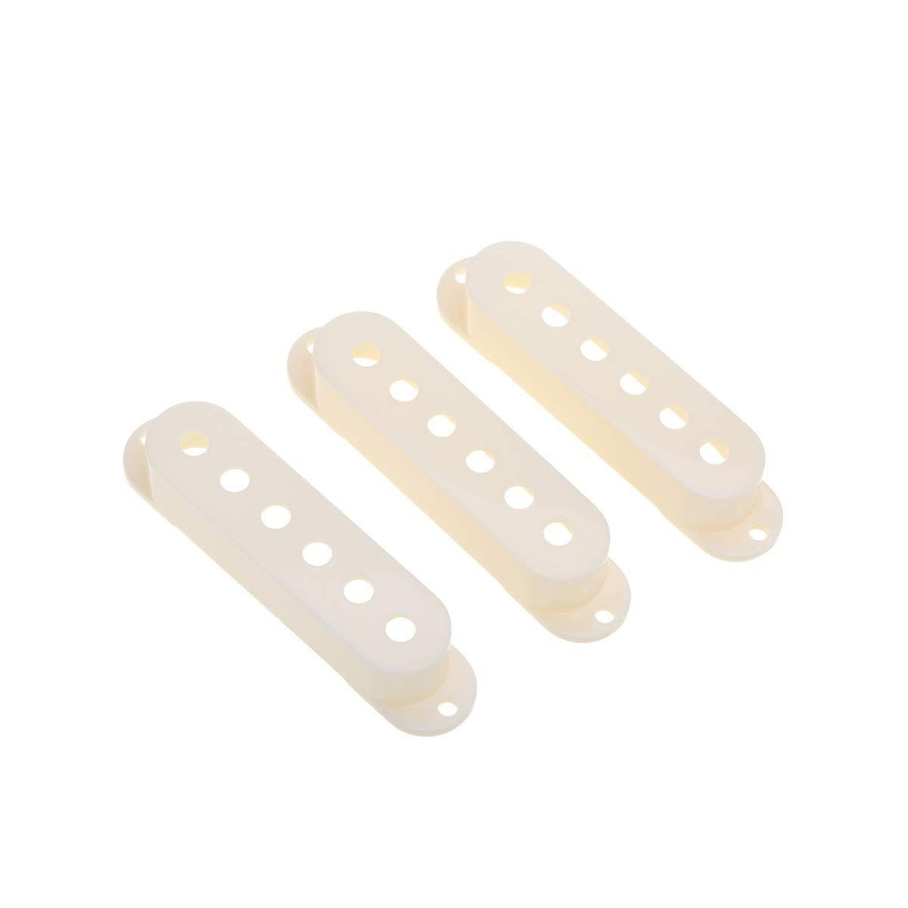 Musiclily Pro Plastic 50/50/52mm Stratocaster Guitar Single Coil Pickup Covers Set for Import Strat Squier, Aged White (Set of 3)