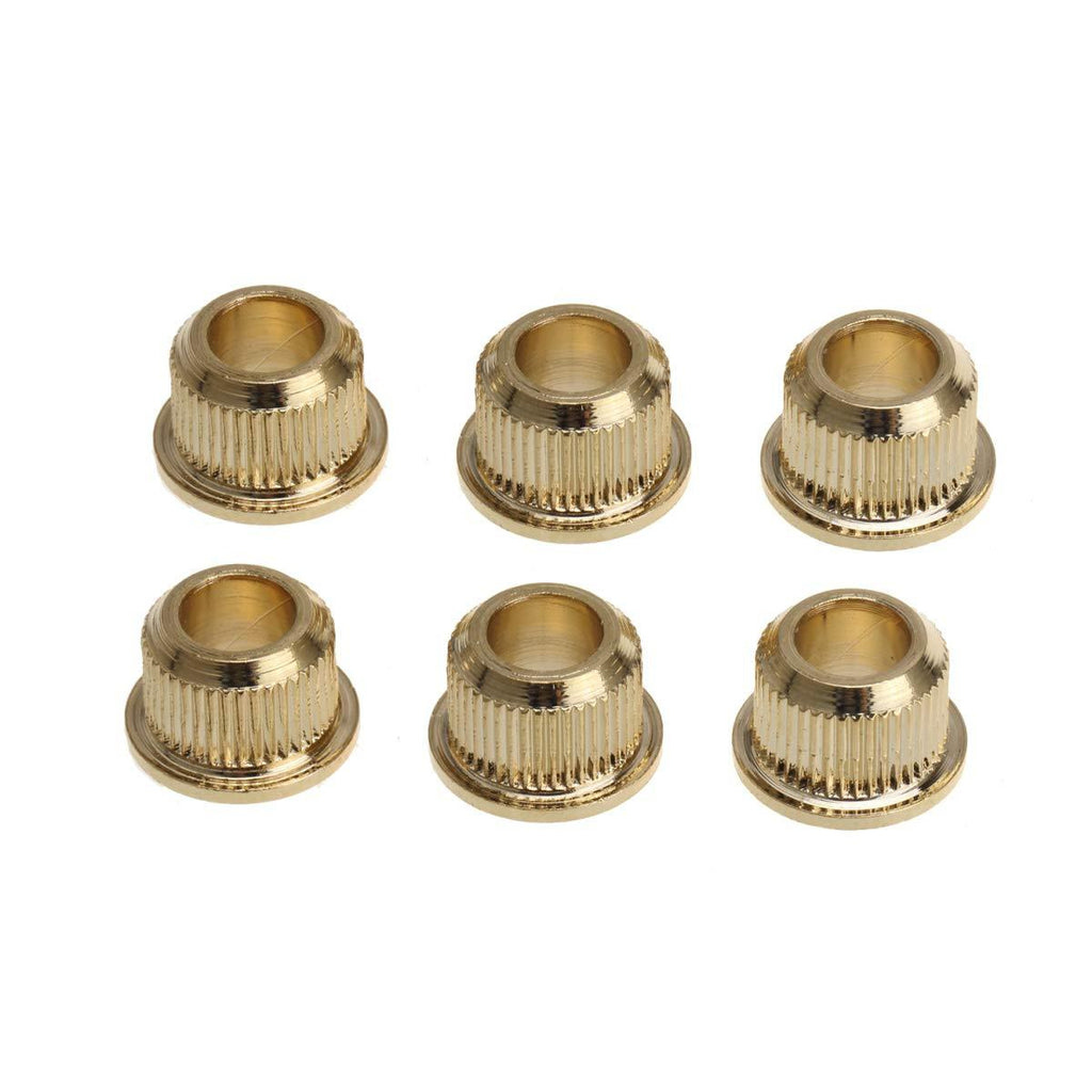 Musiclily Pro Metal Vintage/Modern 6mm to 10mm Guitar Tuner Conversion Bushings Tuning Pegs Adapter Ferrules, Gold (Set of 6)