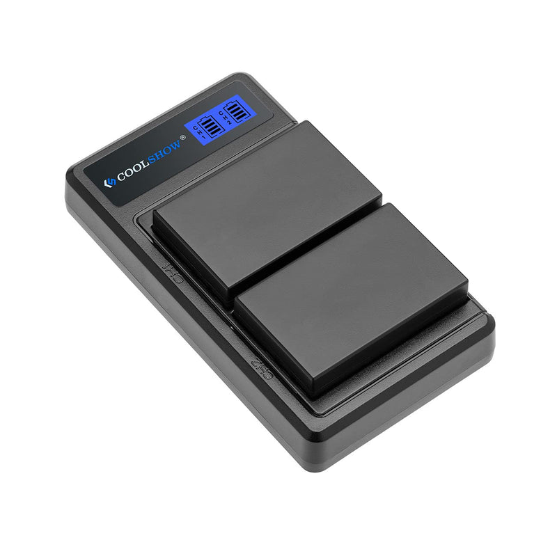 COOLSHOW EN-EL9 Battery 2 Pack and Dual EN-EL9A Dual Battery Charger Compatible with Nikon D3000 D5000 D40 D40x D60 Digital SLR Cameras