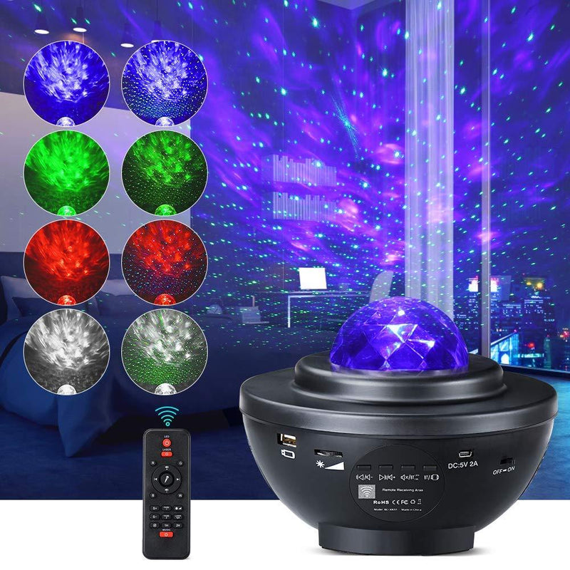 Star Projector, Galaxy Night Light Projector Remote Control Timer, LED Nebula Music Sky Light Ambience Projector (Black Star Projector) Black Star Projector