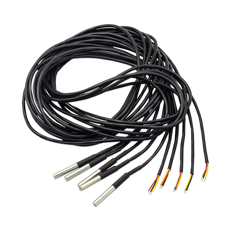 V TELESKY DS18B20 Temperature 6.6Ft Sensor Waterproof Temperature Sensor with Digital Thermal Stainless Steel Tube Probe for arduino(5 Pack) 2M