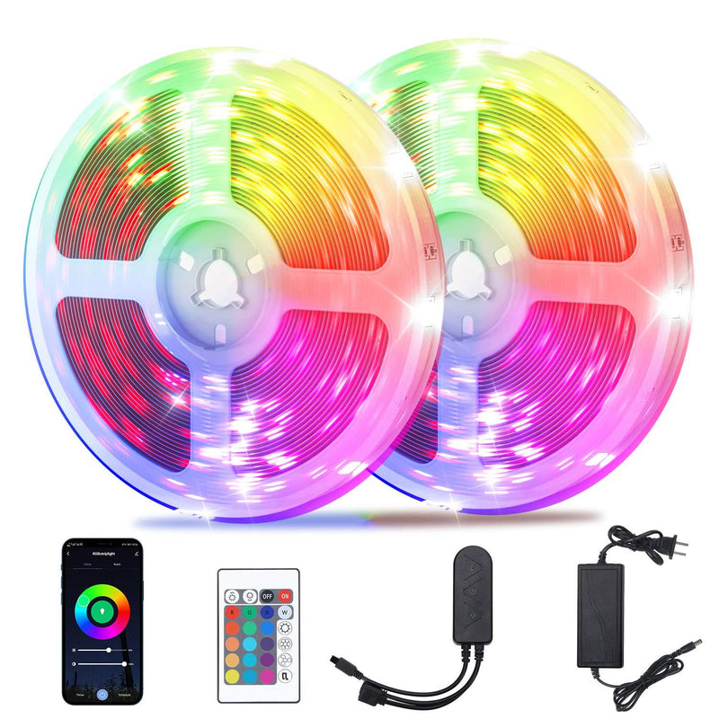 OOCCI 65.6ft Led Strip Lights, Smart WiFi RGB Rope Lights Work with Alexa Google Assistant for Voice Control, APP Remote Control Music Sync Color Changing Lights for Bedroom, Living Room, Home Decor