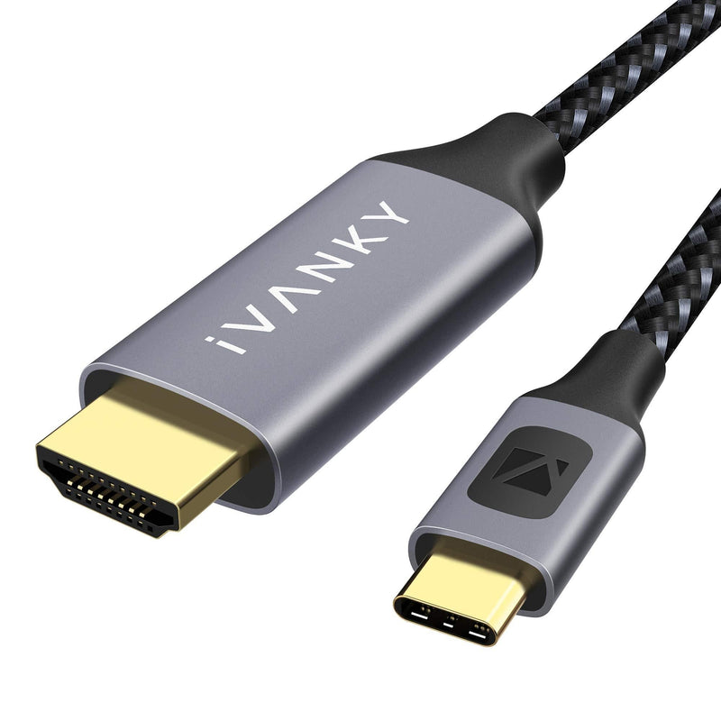 iVANKY USB C to HDMI Cable 1M/3.3ft, [2020 Updated Version] 4K@60Hz Nylon Braided Cable, Type C [Thunderbolt 3 Compatible] to HDMI, for MacBook Pro/Air, iPad, Surface Book, Samsung Galaxy and More 3.3ft