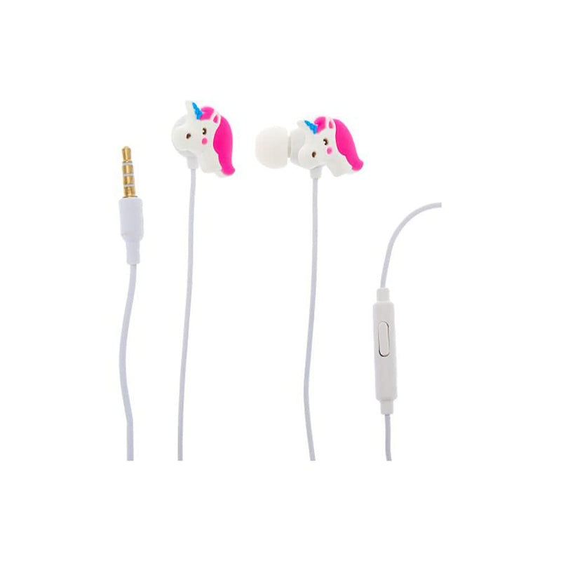 GabbaGoods Earbuds with Mic, White Unicorn