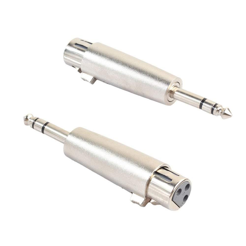 Female XLR to 1/4 Inch TRS Adapter,Balanced XLR Female to Quarter Inch Male Jack Converter Audio Connector - 2 Pack