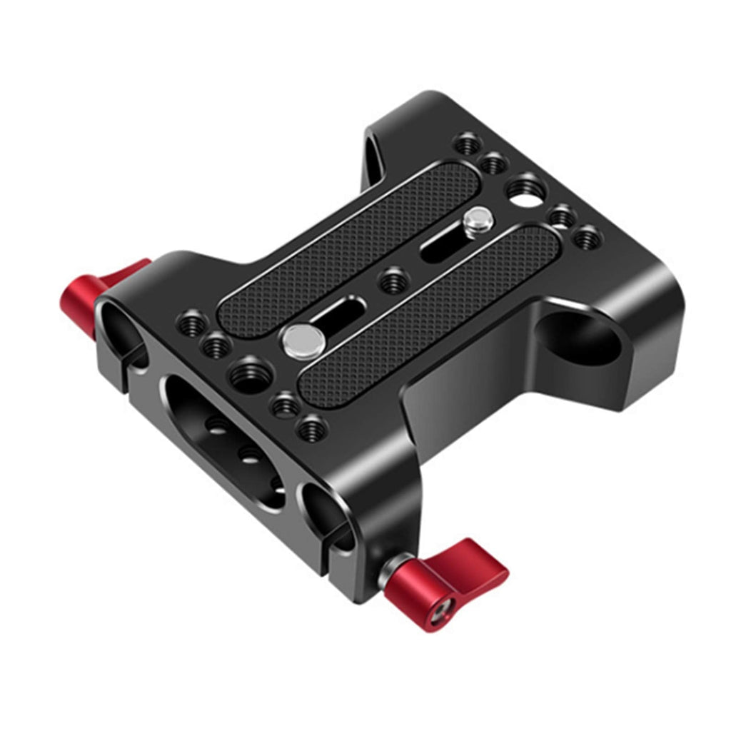 MOSHUSO 15mm Camera Baseplate Base Plate with Dual 15mm Rod Clamp for Shoulder Support Rig System 15mm Rod Baseplate