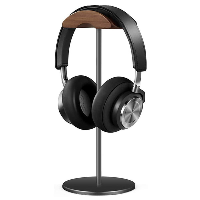 ONEGenug Headphone Stand,Walnut Wood & Aluminum Headset Stand,Gaming Headphone Display Holder Hanger for Sennheiser/AKG/Beyerdynamic/Logitech/HyperX/Sony PS4 Headphones et. Black