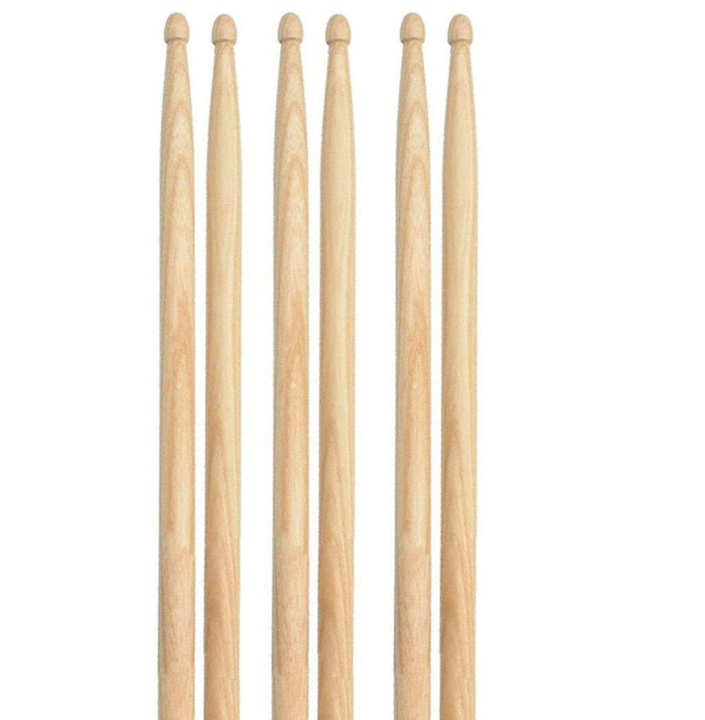 Winspeed Drum Sticks, 5A Classic Maple Wood Tip Drumsticks for Students and Adults 3 Pairs