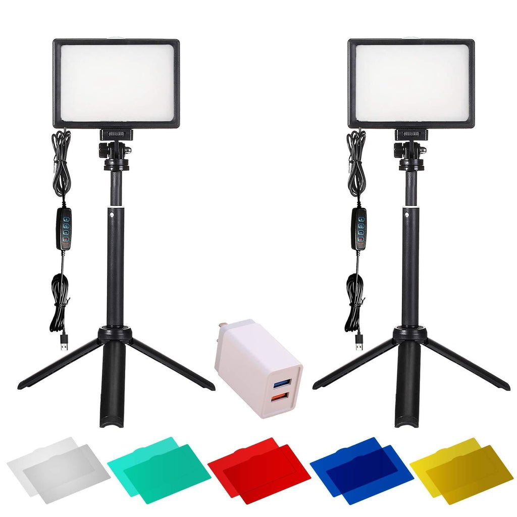 Photography Lighting 2 Packs 120 LED Light Kits for Shooting Streaming Professional, Lights for Video Recording Videos Camera & Photo YouTube Stream Cameras and Video Panel Equipment Studio Portable