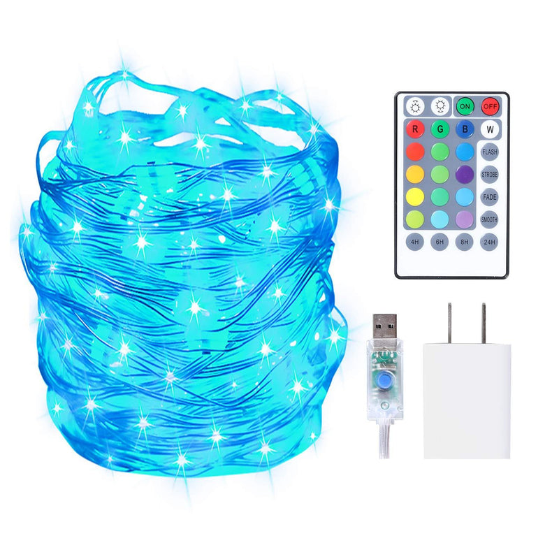 HABOM Led Fairy Lights Plug in,40 Ft 16 Colors Changing String Lights with Remote Control - 4 Lighting Modes+4 Timer Options+Adapter Waterproof Rope Light for Bedroom,Indoor,Outdoor,Christmas Decor 12m/40ft