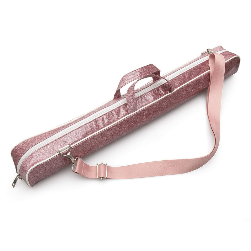 Magerdy Fields Twirling Baton and Marching Band Bag Case - Includes Shoulder Strap - 30 Inch Sparkle Case - Pink