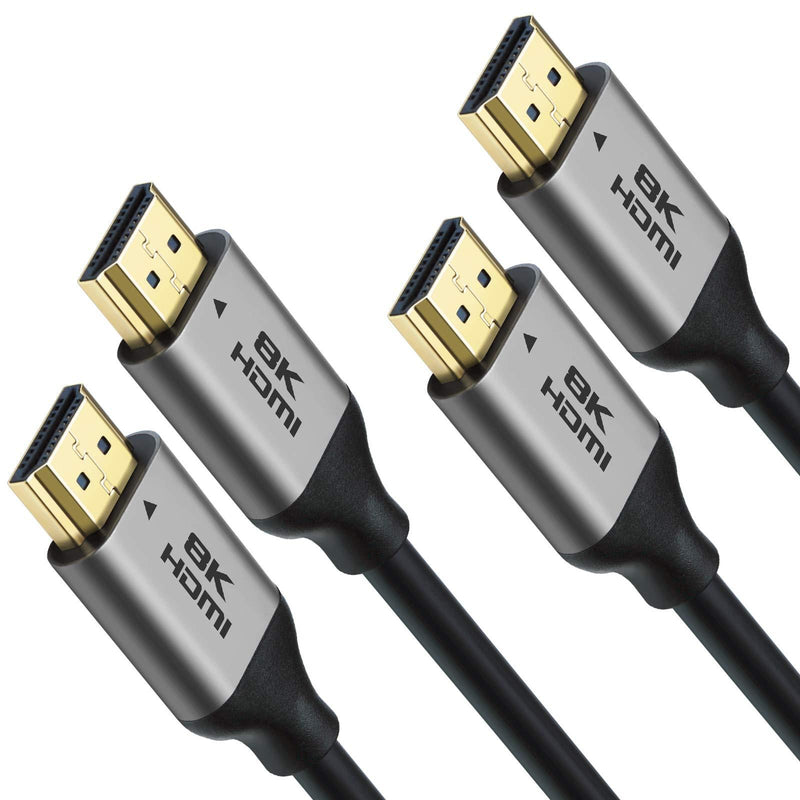 Yauhody 8K HDMI 2.1 Cable, 3ft (4 Pack) 48Gbps Ultra High Speed HDMI 2.1 Cord, 100% Real 8K@60Hz, 4K@144Hz, 4K@120Hz, 5K, 10K, Full HD 1080P, 3D, HDCP 2.2&2.3, 4:4:4, Dynamic HDR, eARC (3ft 4 Pack)