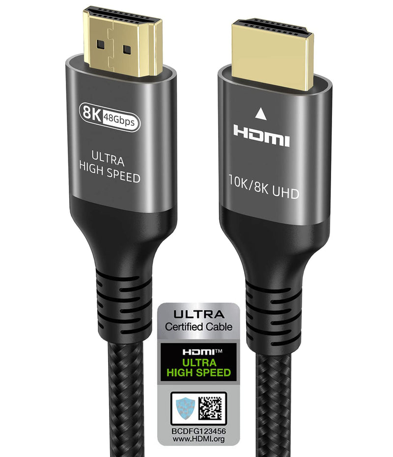 10k 8k 4k HDMI 2.1 Cable 10FT, Certified 48Gbps 1ms Ultra High Speed HDMI Cable 4k 120Hz 144Hz 10k 8k 60Hz 4:4:4 12bit eARC ARC DTS:X Dolby Atmos HDR10 Compatible for Samsung Sony LG Mac PS5 Xbox 10feet/3m
