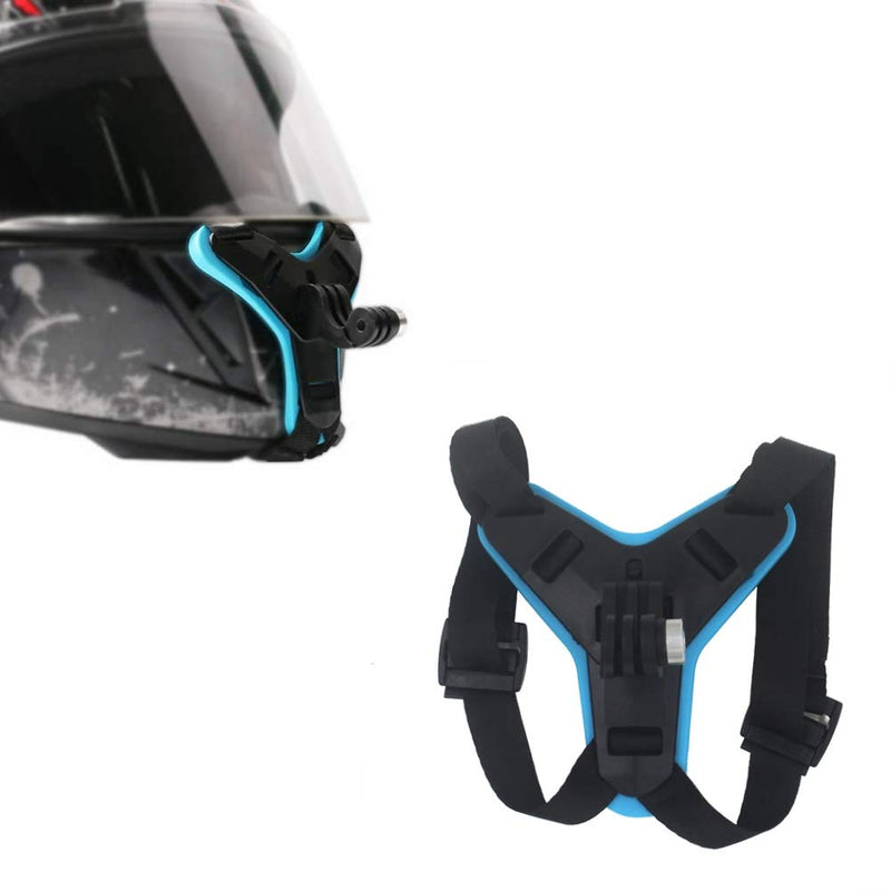 Motorcycle Helmet Chin Strap Mount Non-Slip & Shockproof Design for GoPro Hero 9, 8, 7, 6, 5, 4, Session, 3+, 3, 2, 1, Hero (2018), Fusion, DJI Osmo, Sjcam, Xiaoyi Action Cameras
