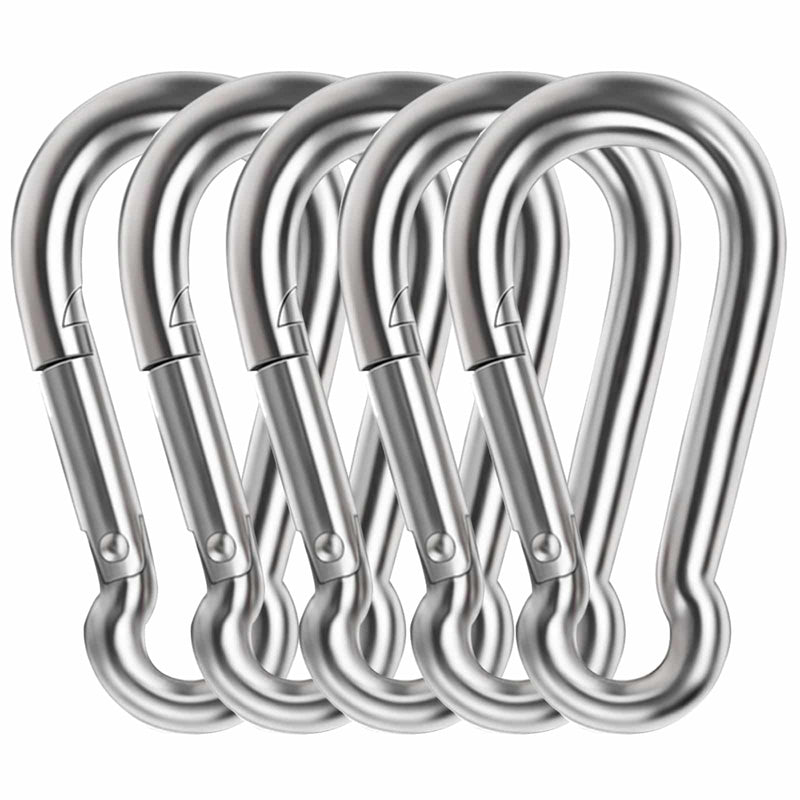 Lsqurel Spring Snap Hook, 304 Stainless Steel Spring Clips Heavy Duty Quick Link for Swing, Pet Chain, Camping, Hiking 4inch, 5pcs