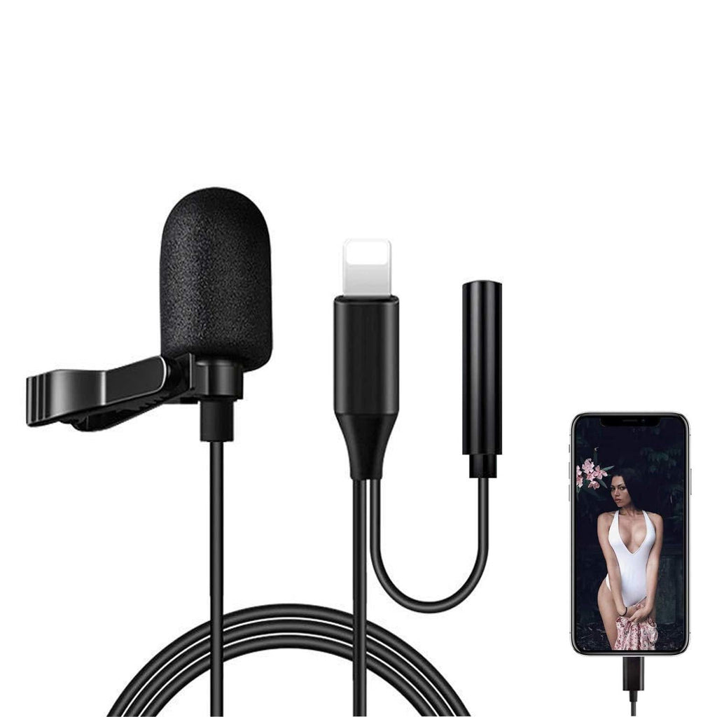 JWJAN Lavalier Microphone 2-in-1 Mini Microphone with 3.5mm Jack， Microphone for iPhone Computer Ipad, Lapel Microphone for Live Broadcast and Video Recording on YouTube/Google and Tiktok