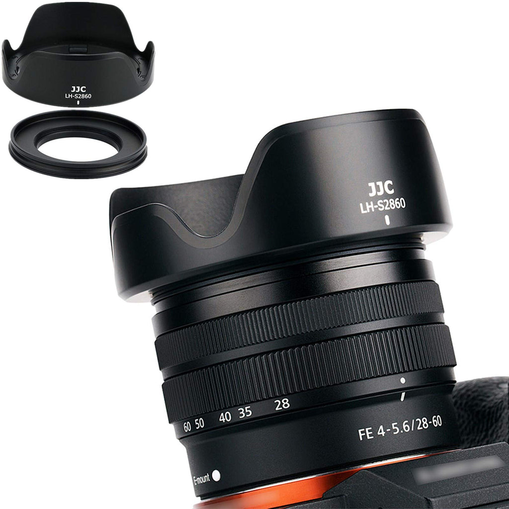 JJC Reversible Lens Hood Shade with 40.5mm Filter Adapter for Sony FE 28-60mm F4-5.6 SEL2860 on A7C A7III A7M3 A7RII & E PZ 16-50mm F3.5-5.6 SELP1650 on ZV-E10 A6000 A6100 A6300 A6400 A6500 A6600