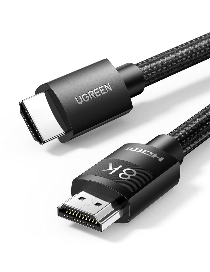 UGREEN HDMI 2.1 Cable 8K 48Gbps 10FT Ultra High Speed 8K HDMI Braided Cord 4K@120Hz 8K@60Hz Support Dynamic HDR eARC Dolby Atmos HDCP Compatible with PS5 PS4 Xbox Roku TV HDTV Blu-ray Projector