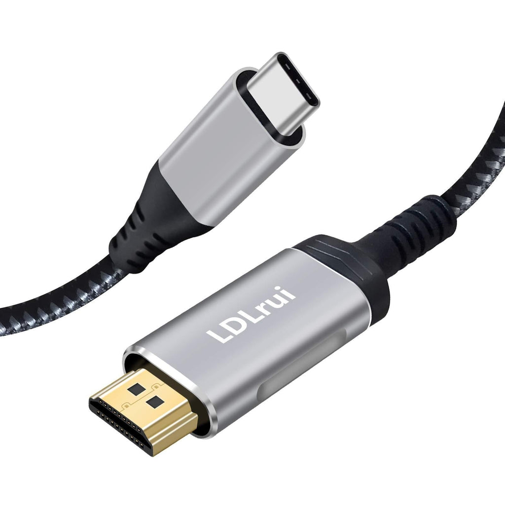 High Speed USB C to HDMI Cable 4K, LDLrui USB 3.1 Type C to HDMI Braided Cord Adapter, Thunderbolt 3 Compatible with MacBook Pro/Air 2020, iPad Pro, Surface Book 2, Galaxy S20,and More (6FT) 6FT 1