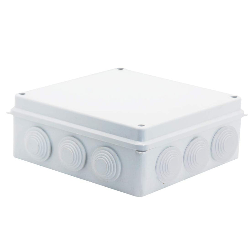 LuSumtly Junction box Dustproof Waterproof IP65 ABS Plastic Electrical Boxes, Indoor & Outdoor Electrical Power Cord Enclosure Universal Project Box DIY Case White 7.9 x 7.9 x 3.1 inch (200x200x80mm) 7.9" x 7.9" x 3.1"