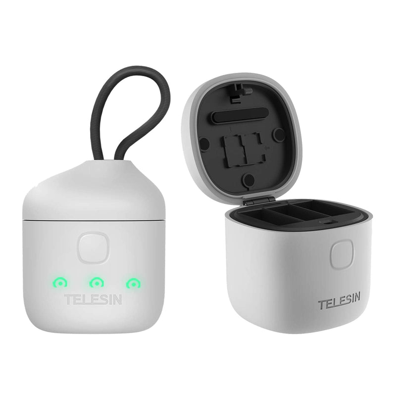 TELESIN Allin Box USB Battery Charger for GoPro Hero 10 Hero 9 Black, with High Speed USB 3.0 SD Card Reader Function Waterproof Storage Carry Case for Go Pro 9 10 Original Batteries 1xCharger