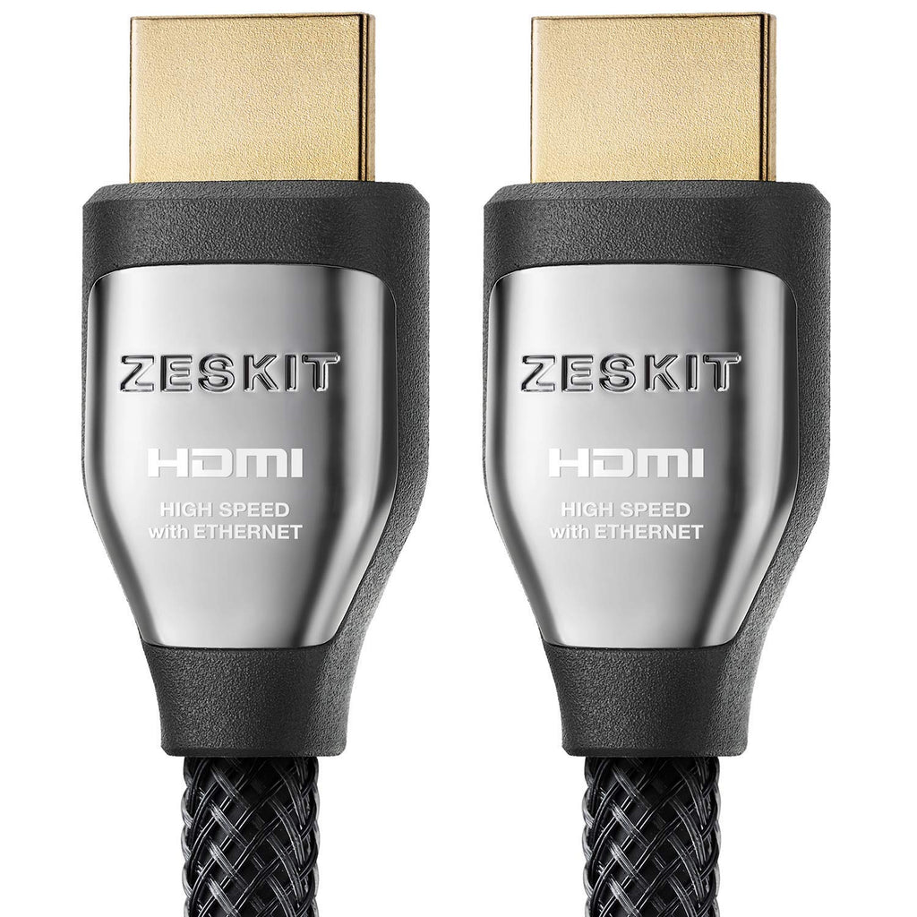 Zeskit Cinema Plus High Speed with Ethernet 22.28Gbps HDMI 2.0b Cable, 4K 60Hz HDR ARC 4:4:4 HDCP 2.2 (6ft Braided) 1.8m/6ft Braided (1-Pack)