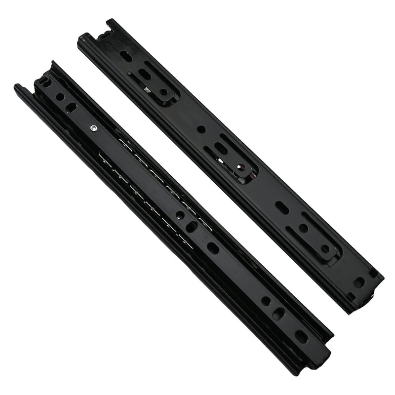 Yinpecly 1Pair Metal Ball Bearing Side Mount Drawer Slides for Furniture Drawers Cold Rolled Steel Full Extension Ball Bearing Slide Track Rail Black Tone 3 Sections 9.84" Length 10 Inch