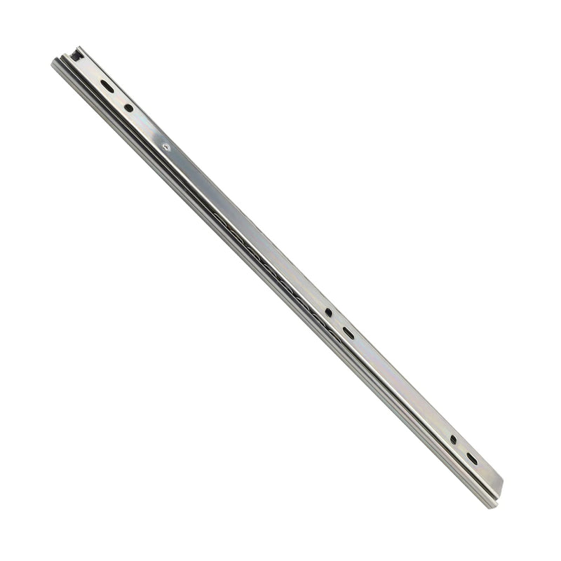 Yinpecly 1Pair Metal Ball Bearing Side Mount Drawer Slides for Furniture Drawers, Cold Rolled Steel 2 Fold Ball Slide Drawer Ball Bearing Slide Track Rail, 2 Sections 14" Length 1.06" Wide Silver 14 inch Length