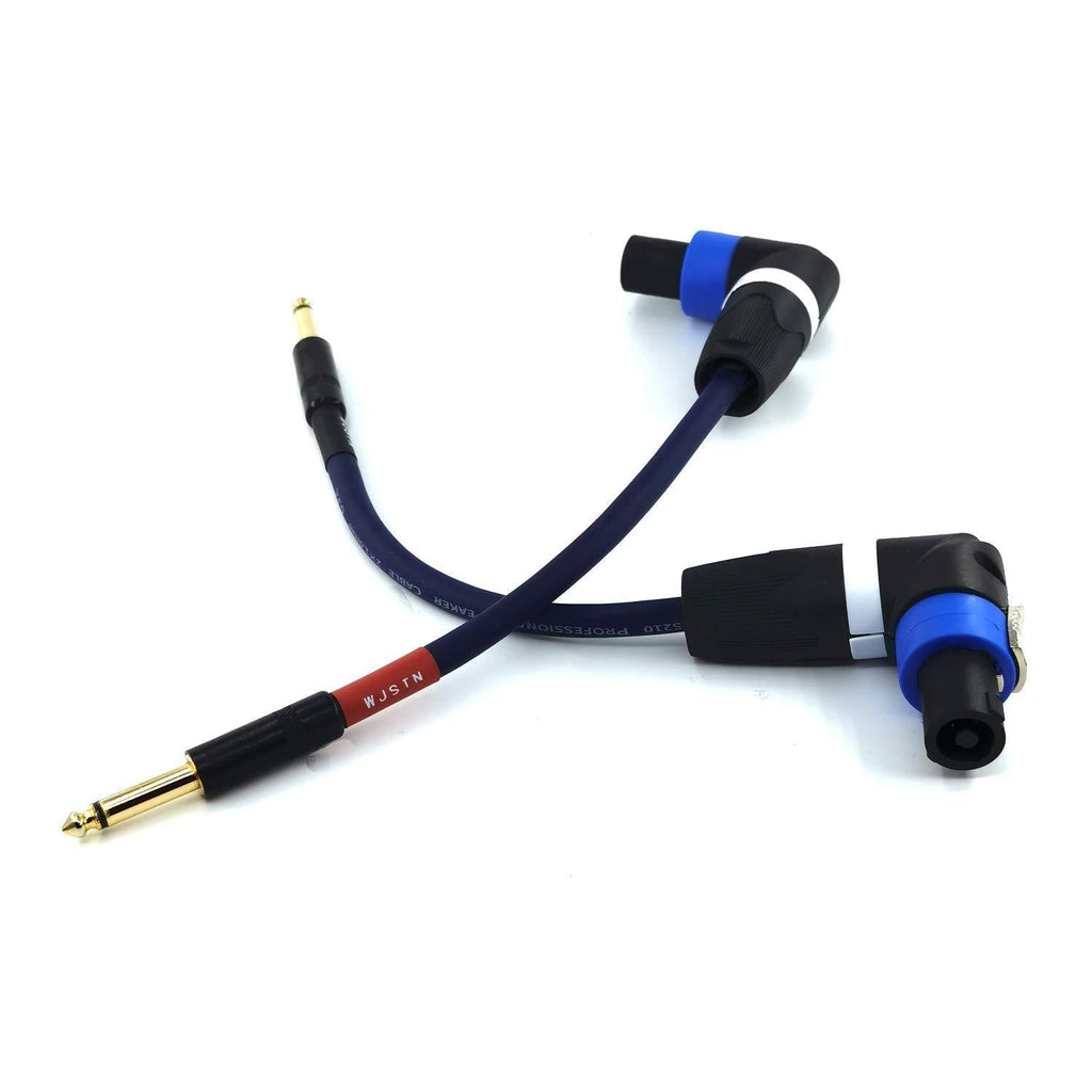 WJSTN 1/4 TS to Right Angle Speakon Speaker Audio Cable ， Speakon To6.3mm Mono Adapter，1/4" TS to Speak-on Cable-2 Pack