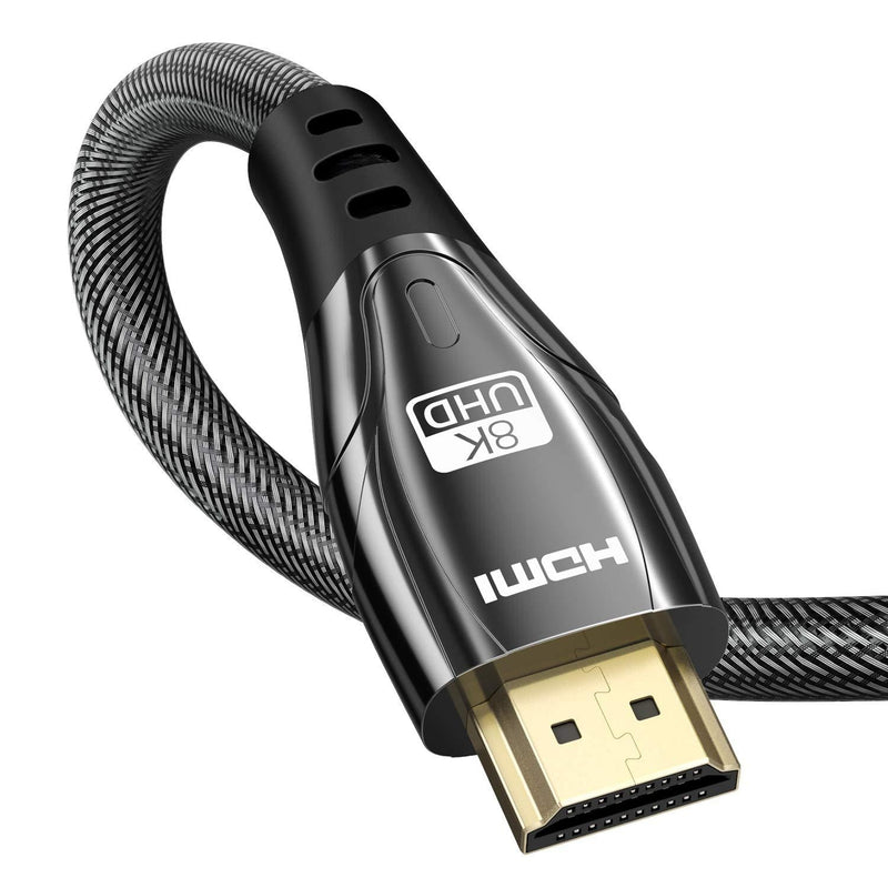 8K HDMI 2.1 Cable 3Ft,Ultra High Speed 48Gbps 8K@60Hz,4K@120Hz@144Hz DSC,HD UHD 7680×4320,eARC HDR10+,HDCP 2.2&2.3,Compatible with PS5/PS4/PS3 (Black)