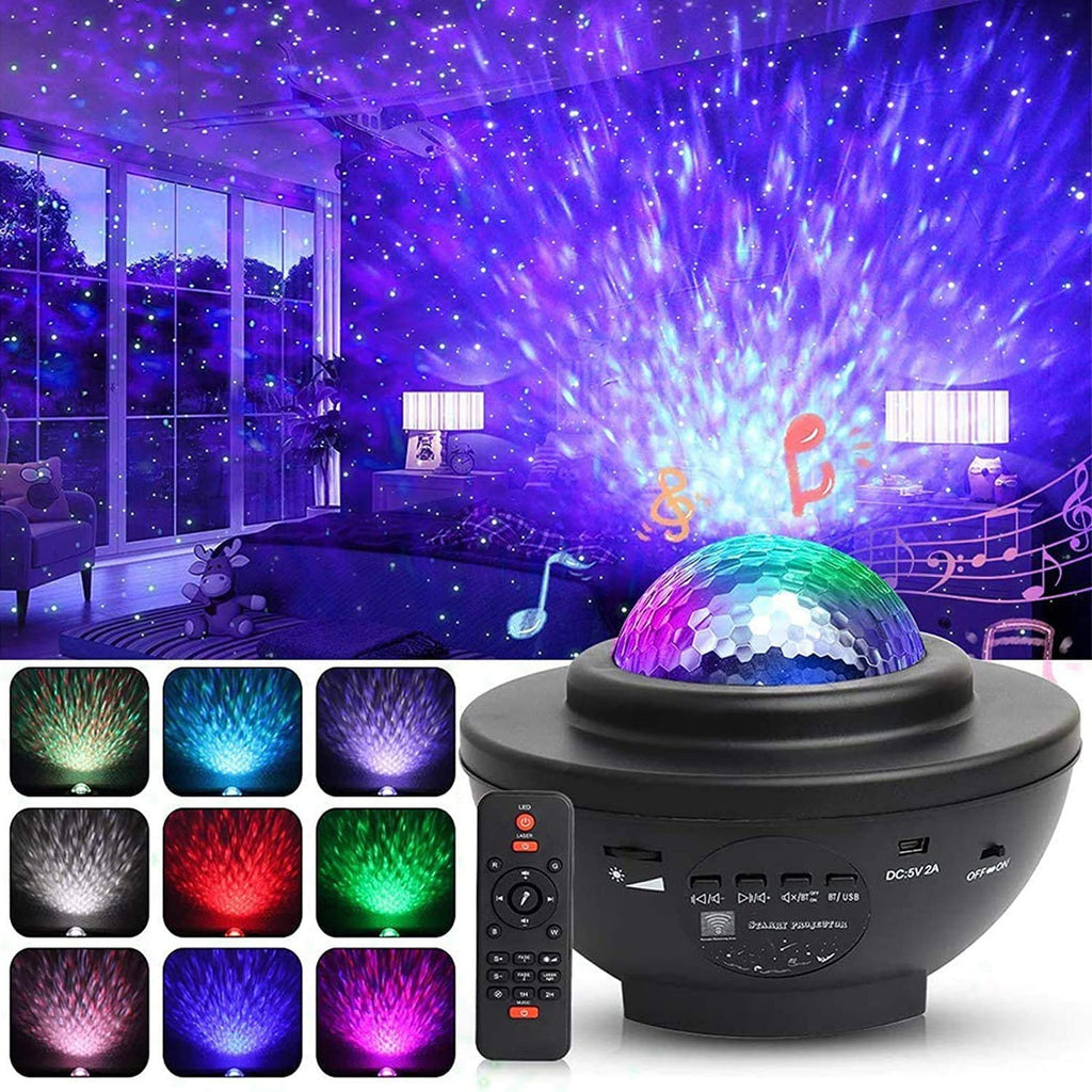 Star Projector, Galaxy Projector with Remote Control, Fubosi Night Light Projector with LED Nebula Cloud/Moving Ocean Wave for Adult Kid Baby, Built-in Music Speaker, Voice Control