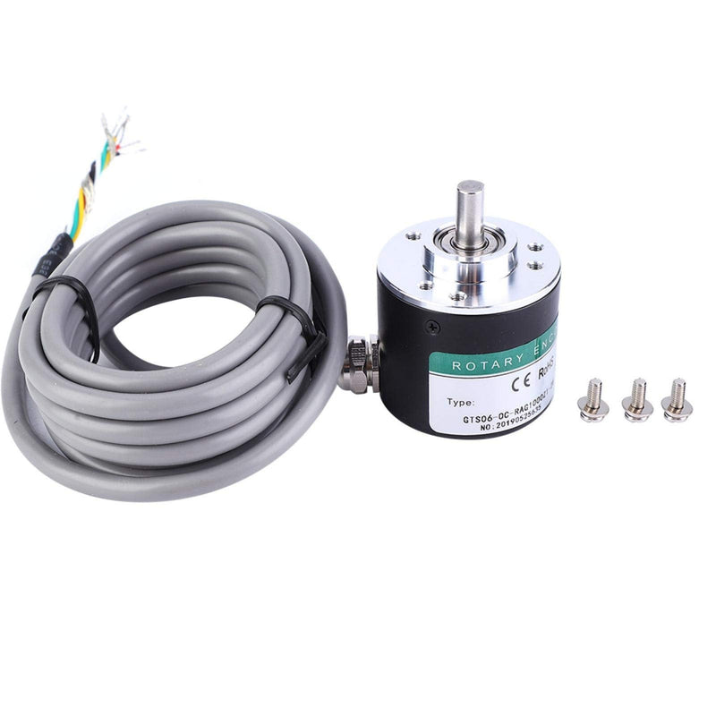Rotary Encoder, GTS06-1000 5-24V Incremental Pulse Photoelectric Rotate Encoder ABZ 3 Phase 6mm Shaft, Suitable for Accurate Work Environments Automation Engineering, Easy Installation