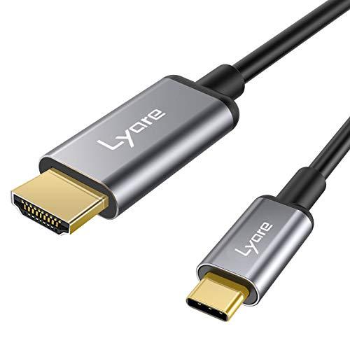 USB C to HDMI Cable 4K@60Hz,Lyare USB Type C (Thunderbolt 3 Compatible) HDMI Cable Compatible with iPad Pro 2020, MacBook Pro/Air 2020/2019/2018, iMac, Surface Book 2,Galaxy Note20/S10/Note 9/S9