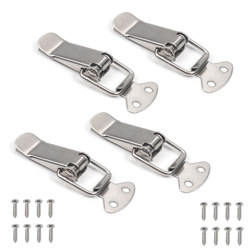 Yinpecly 8Pcs Iron Small Spring Loaded Toggle Latch Hasp Metal Hardware Fitting Spring Loaded Lock Catch Hasps for Case Box Trunk Catches, 2.2 inch Length