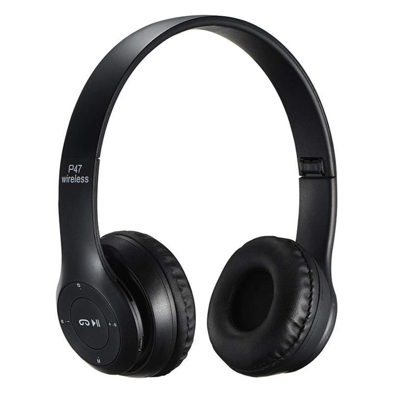 [AUSTRALIA] - NCR P47 5.0+ EDR Wireless Rechargeable Bluetooth Over-Ear Headphones, Foldable Headset with Mic (Black) Black 