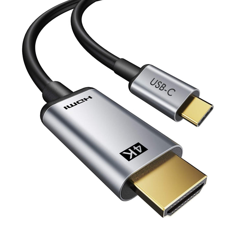 USB C to HDMI Cable, Cabletime 6FT/4K@60Hz Type C to HDMI Cable for Home Office, Thunderbolt 3 Compatible with MacBook Pro, ipad Pro 2020, Surface Laptop. Galaxy S20, Dell XPS 13/15, TV and More 4K/60Hz