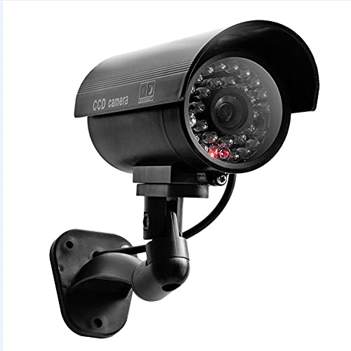 2 Pacakge WALI Bullet Fake Camera,Dummy Security Camera w/Flashing Red Light for Night, Dome Camera CCTV Surveillance System with Realistic Look Recording LED for Outdoor Indoor