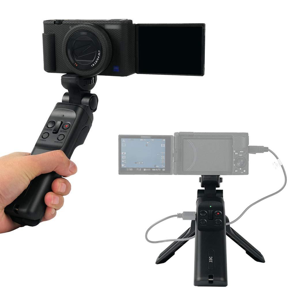 JJC Wired Remote Shooting Grip Mini Tripod for Sony RX100 Mark II III IV V VA VI VII ZV-1 A6500 A6400 A6300 A6100 A6000 A5100 HDR-CX405 CX440 CX675 FDR-AX53 AX43 AX33 AX100 & More Sony Camera Handycam