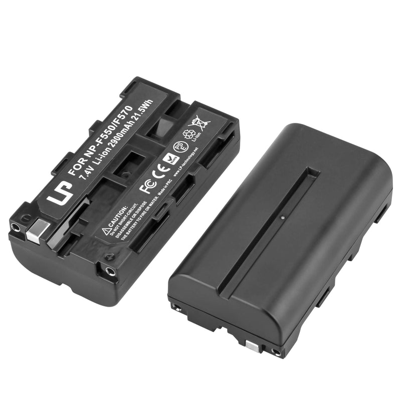 NP-F550 Battery Pack, LP 2-Pack Replacement Battery, Compatible with CCD-SC5, CCD-SC55, CD-SC65, CCD-7R910, CD-TR917, CCD-TRV120, DCR-VX2000, DCR-VX2100, DCR-VX2100E, DCR-VX2200E, HDR-FX1 & More NP-F550 2 Batteries