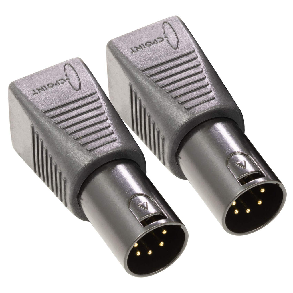 2 Pack - CPoint XLRJ45 5 Pin XLR Male to RJ45 DMX Adapter XLRJ45-5M