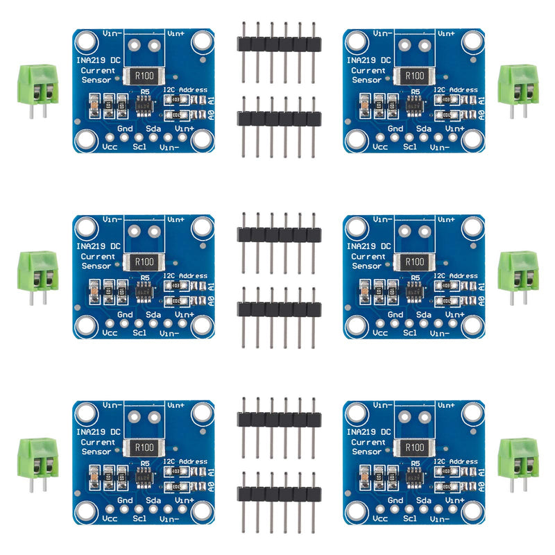 ACEIRMC 6pcs INA219 I2C Bi-Directional DC Current Power Supply Sensor Breakout Module Compatible with Arduino Raspberry Pi