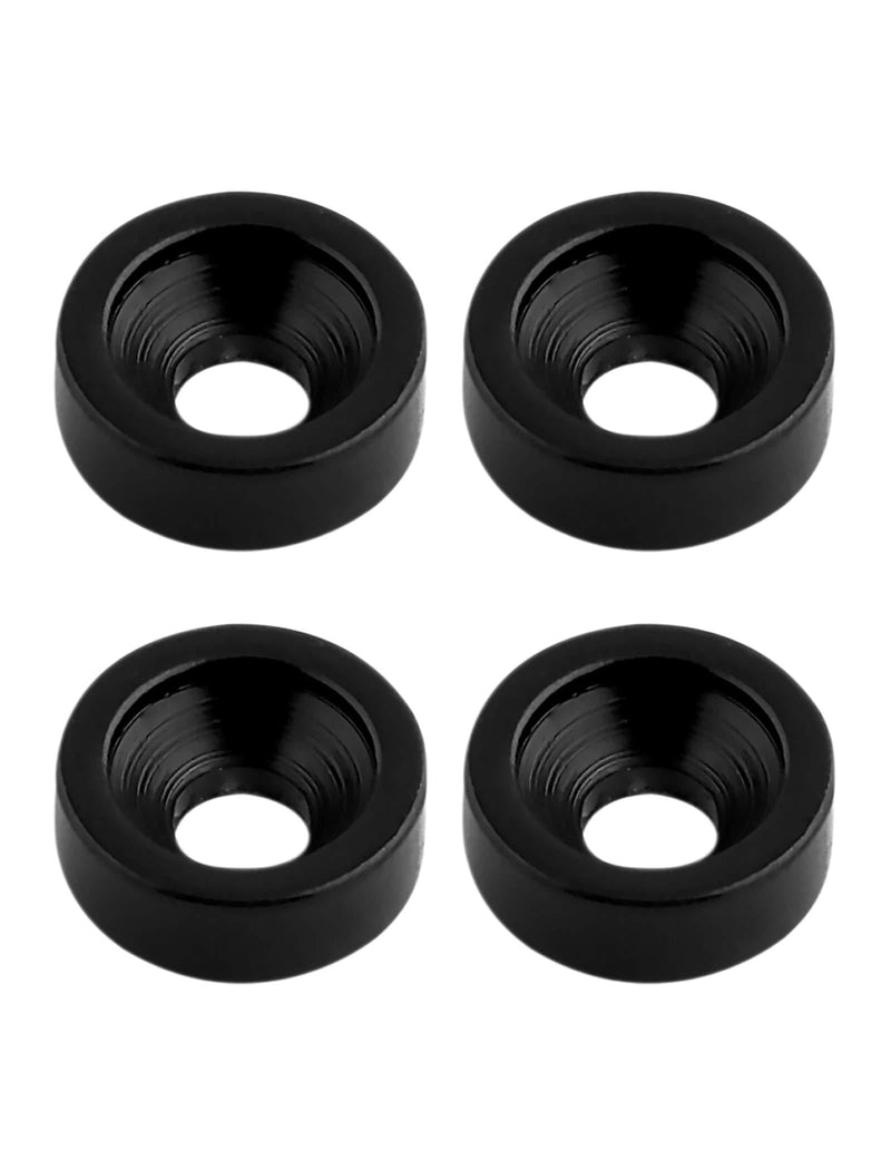 Holmer Guitar Neck Joint Bushings Ferrules and Bolts for Electric Guitar or Bass Guitar Set of 4Pcs with Screws Black.
